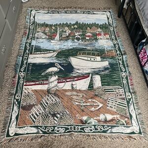 Vintage boating blanket tapestry